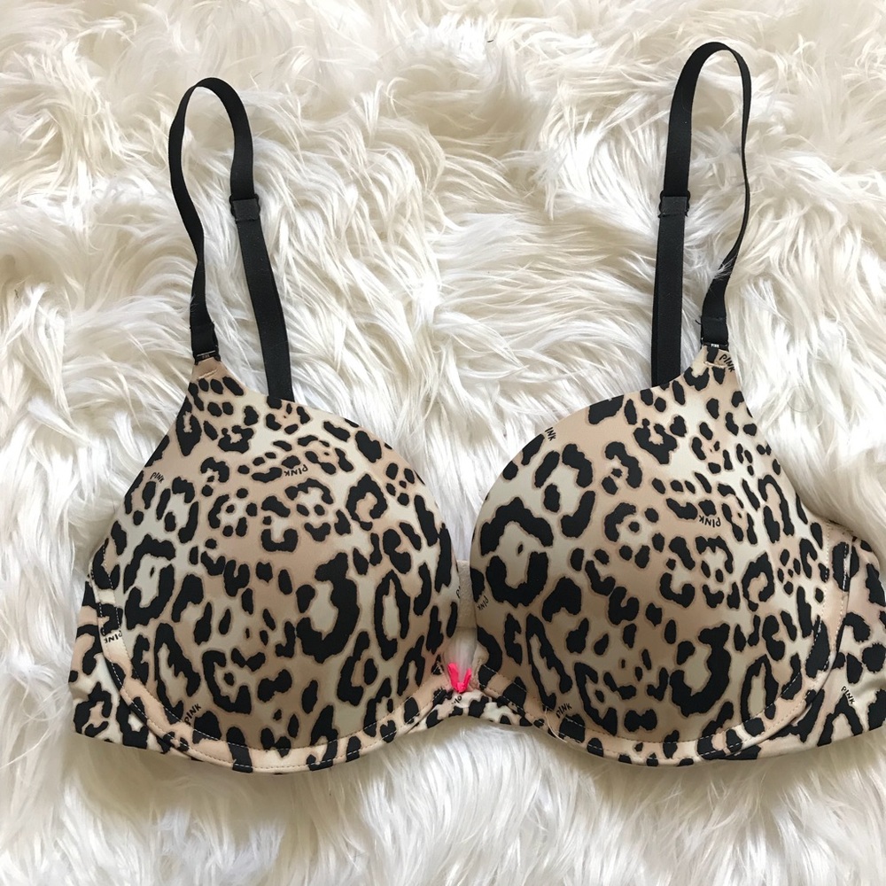 VS PINK Leopard Print Push Up Bra